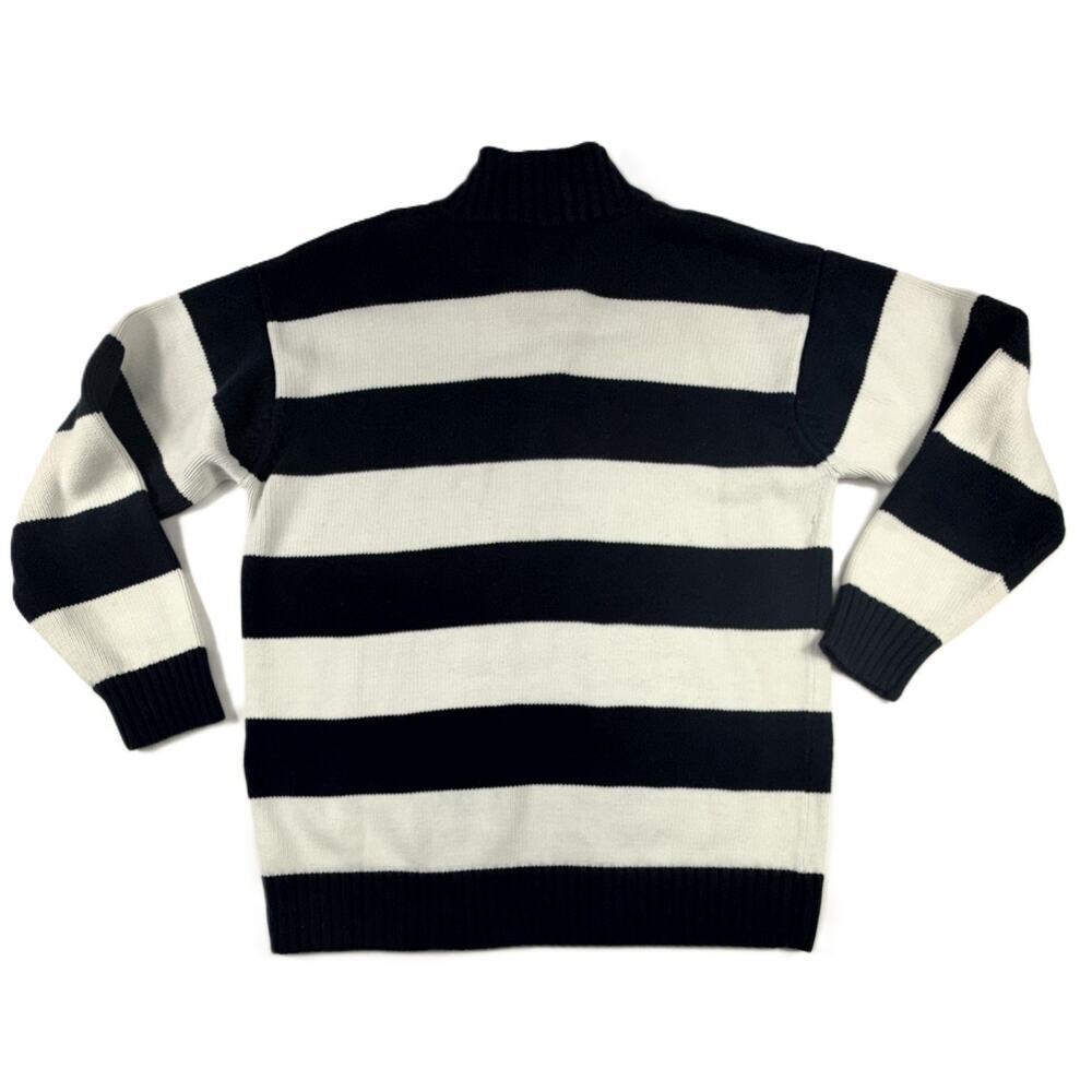Lauren Ralph Lauren Womens Large Striped Navy Blue & White 1/4 Zip - Picture 6 of 10